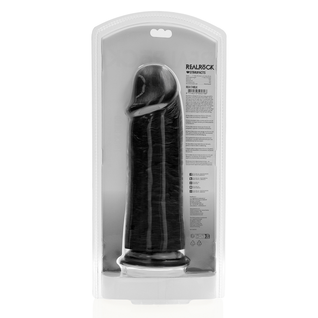 Extra Dikke Recht zonder Ballen 10 / 25,4 cm – Zwart