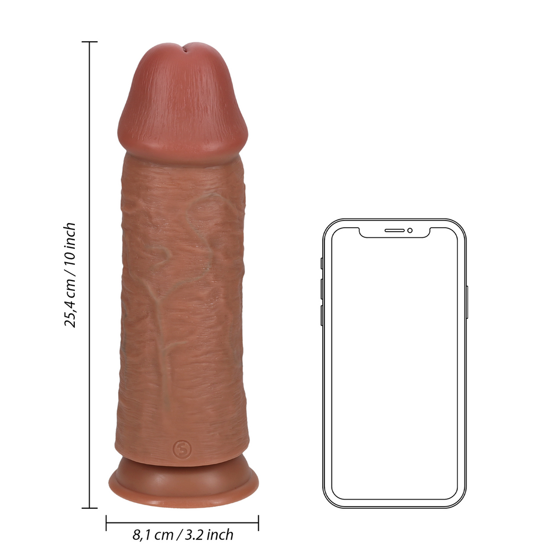 Extra Dikke Straight zonder Balls 10 / 25,4 cm – Tan