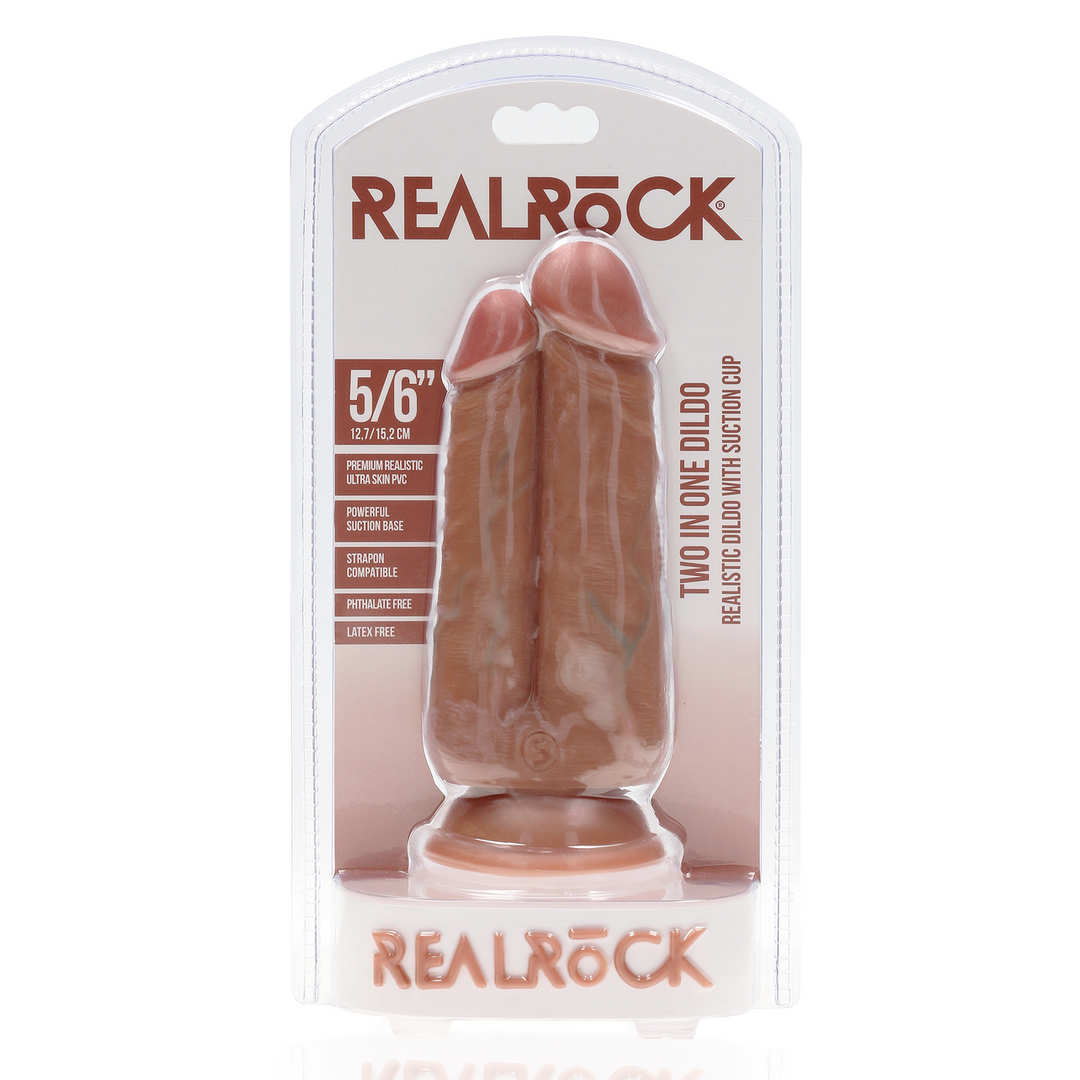 Twee in Een Dildo 5/6 – 12,7/15,2 cm – Tan