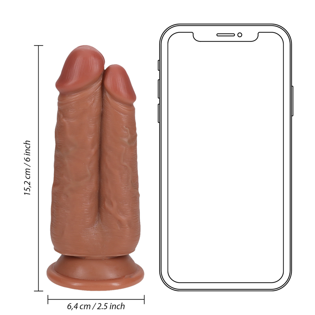 Twee in Een Dildo 5/6 – 12,7/15,2 cm – Tan