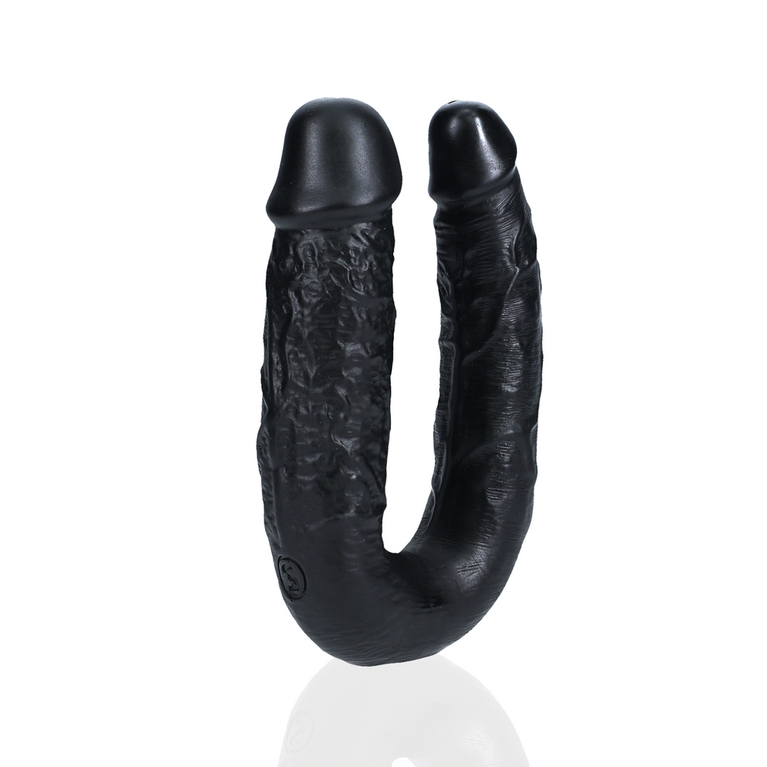 U Vormige Dubbele Dildo 5 / 12,7 cm – Zwart