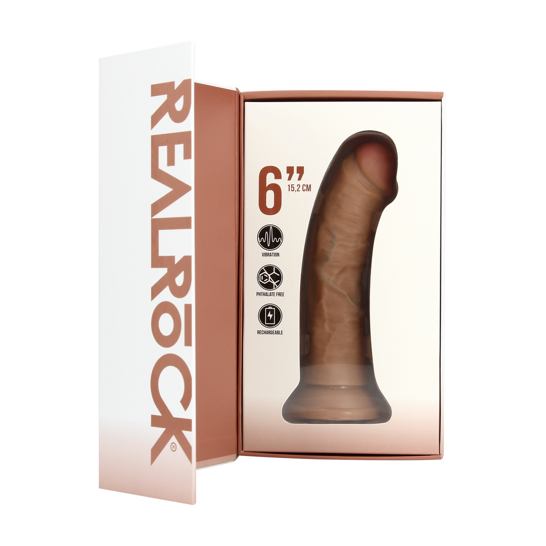 Vibrerende Reguliere Gebogen Cock – 6 / 15,5 cm – Tan
