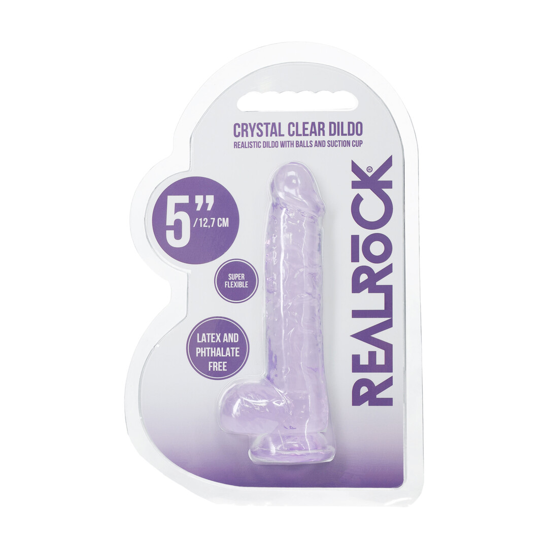 Realistische Dildo met Ballen – 5 / 12,7 cm – Paars