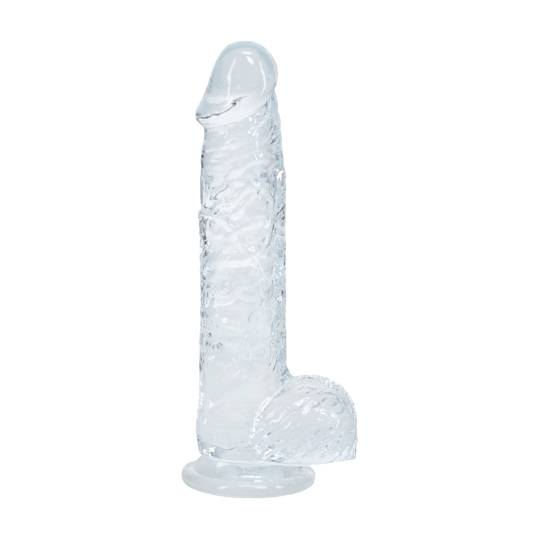 Realistische Dildo met Ballen – 5 / 12,7 cm – Transparant