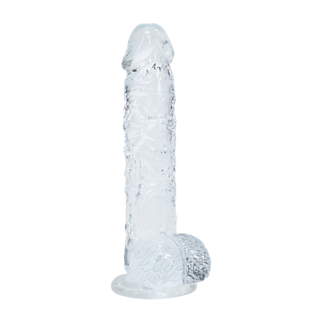 Realistische Dildo met Ballen – 5 / 12,7 cm – Transparant