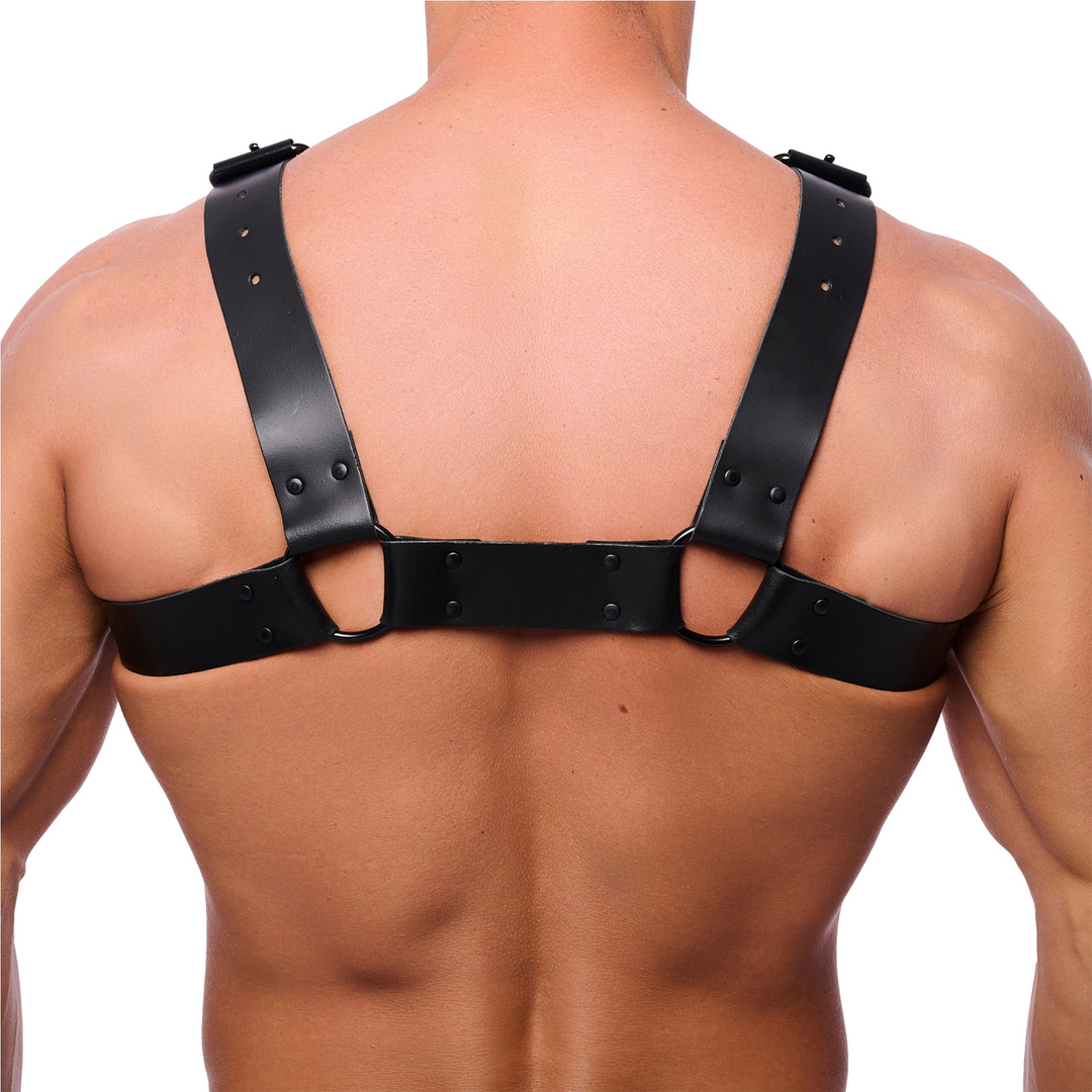 Bulldog Leather Harness - L/XL - Black