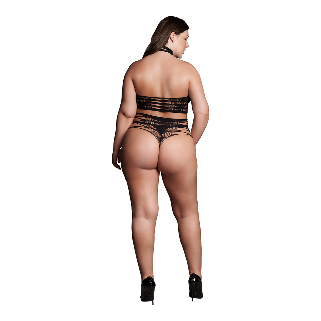 Carpo XLVI – Twee Delen met Col, Crop Top en Pantie – Plus Size