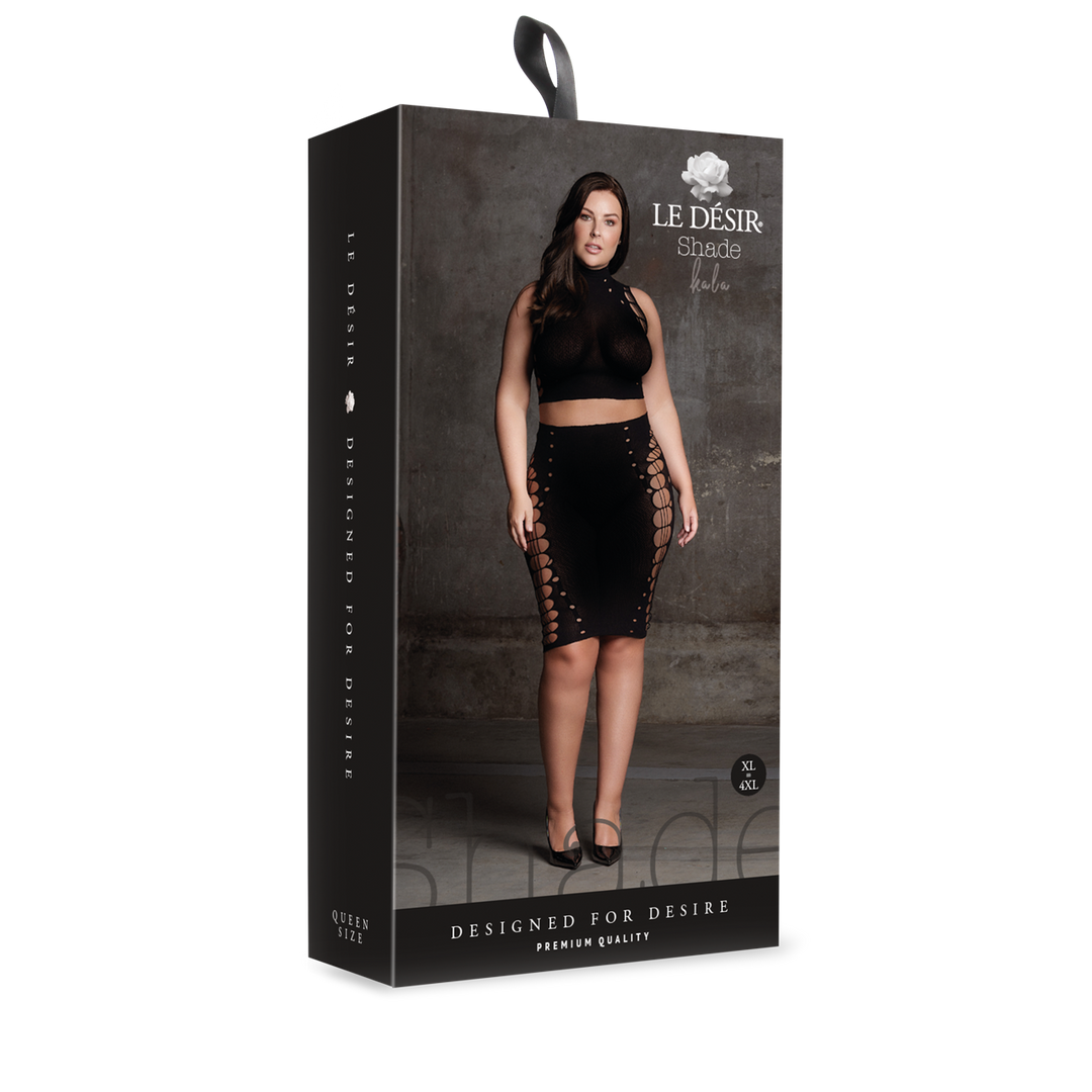 Kala XXXVII – Twee Delige Set met Coltrui, Crop Top en Rok – Plus Size