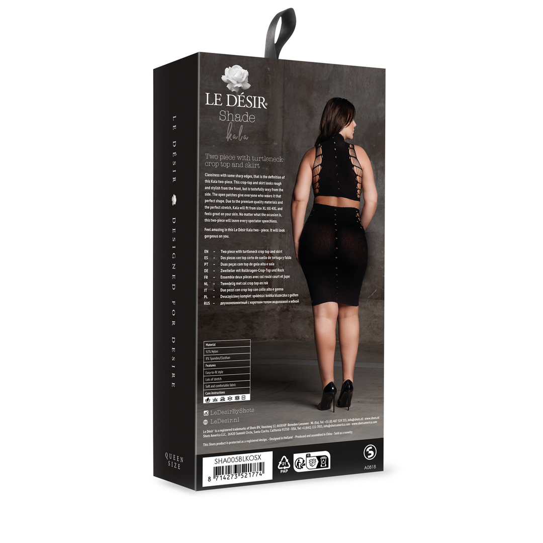Kala XXXVII – Twee Delige Set met Coltrui, Crop Top en Rok – Plus Size