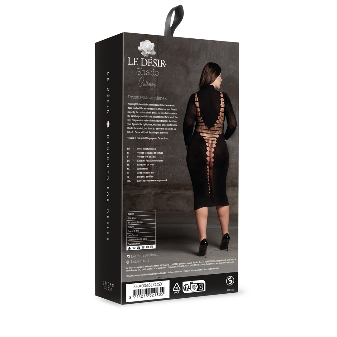 Carme XI - Dress with Turtleneck - Queen Size - Black