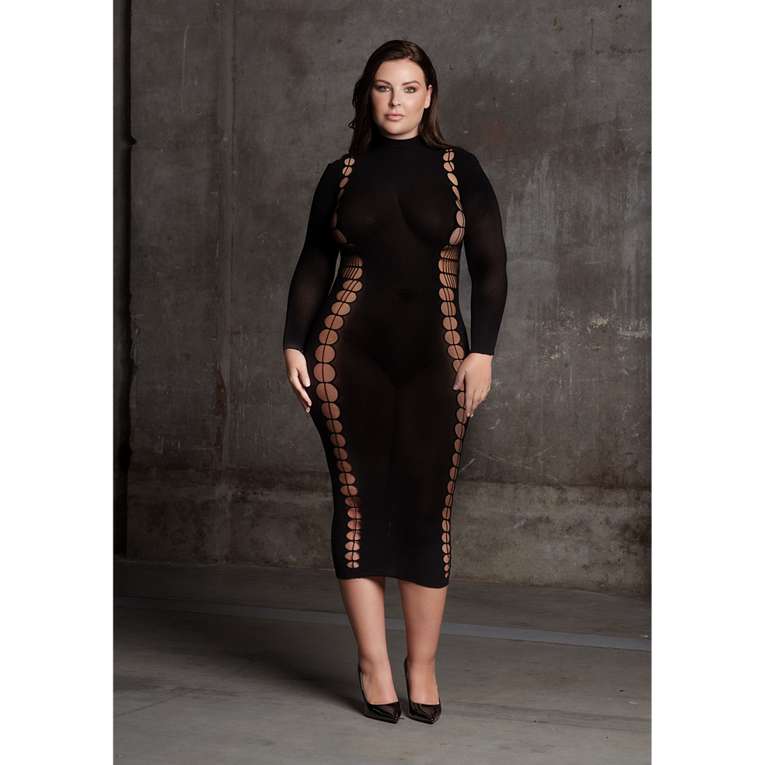 Carme XI - Dress with Turtleneck - Queen Size - Black