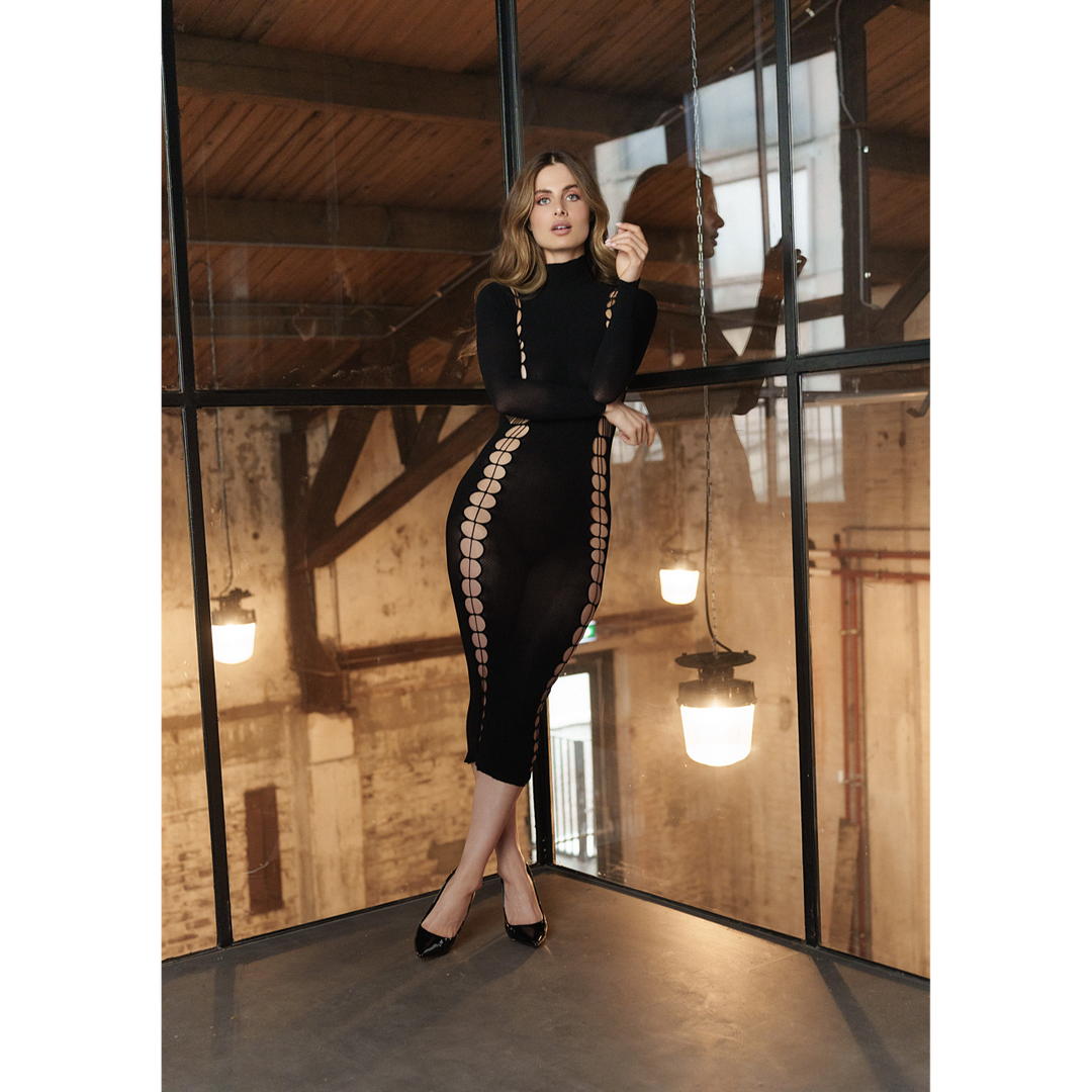 Carme XI - Dress with Turtleneck - One Size - Black