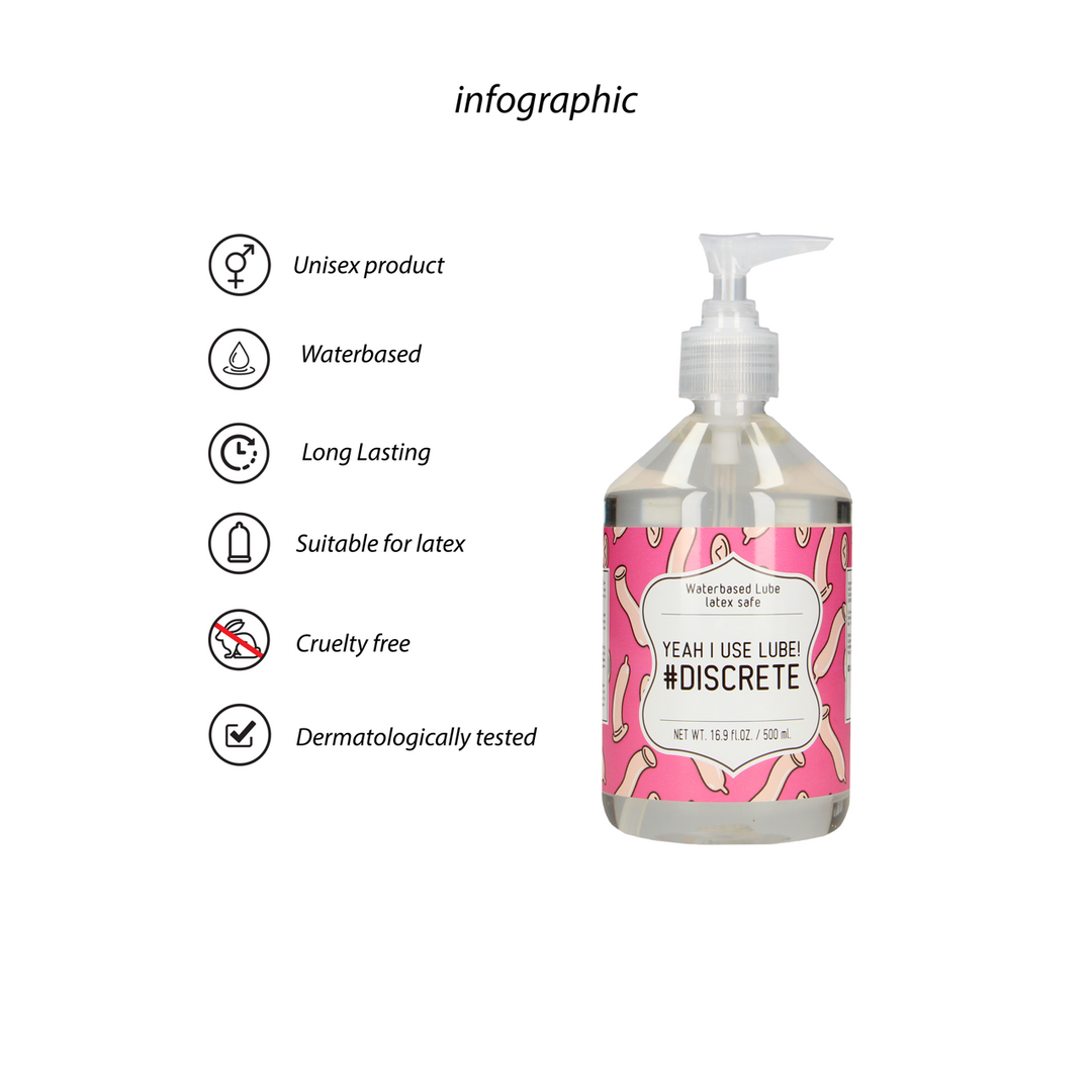 Ja, ik gebruik glijmiddel #Discrete – Waterbasis Glijmiddel – 17 fl oz / 500 ml