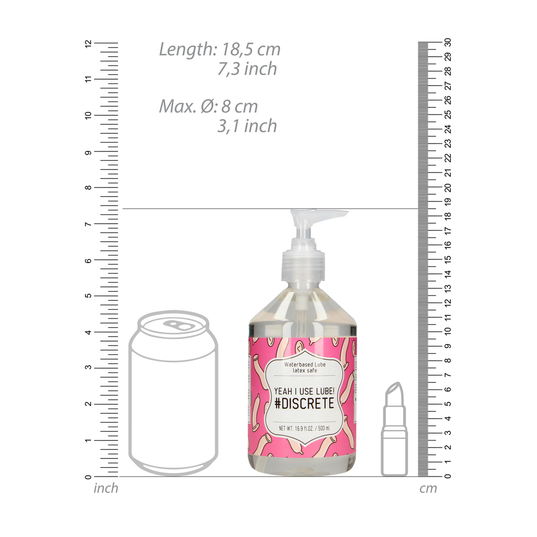 Ja, ik gebruik glijmiddel #Discrete – Waterbasis Glijmiddel – 17 fl oz / 500 ml