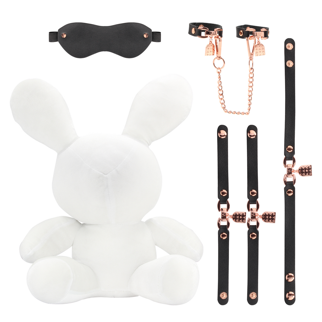 Konijn Bondage – Velours – Groot – Wit