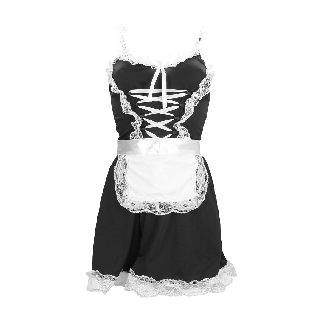 Frans Maids Kostuum – S/M – Zwart