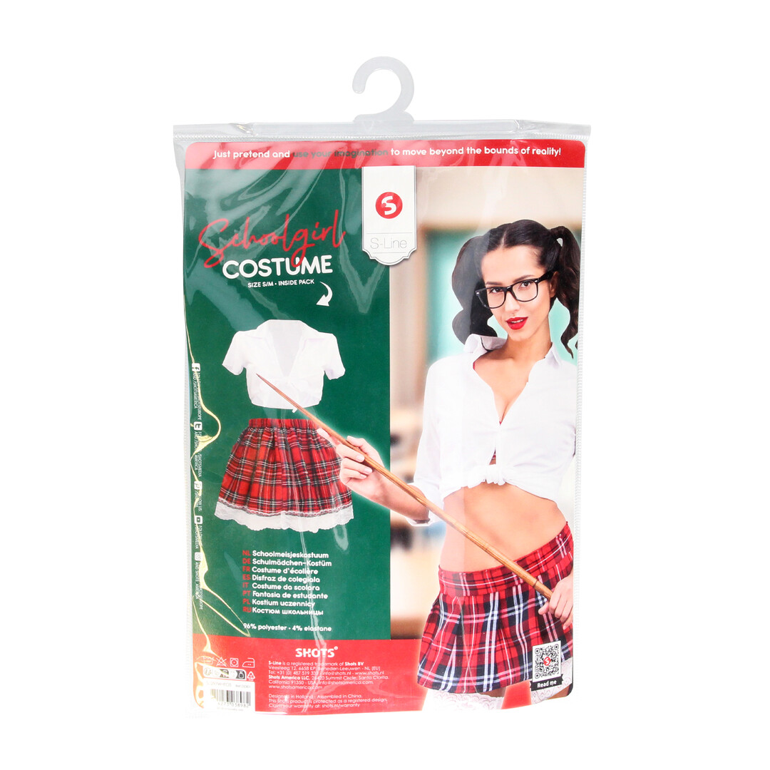 Schoolgirl Kostuum – S/M – Wit