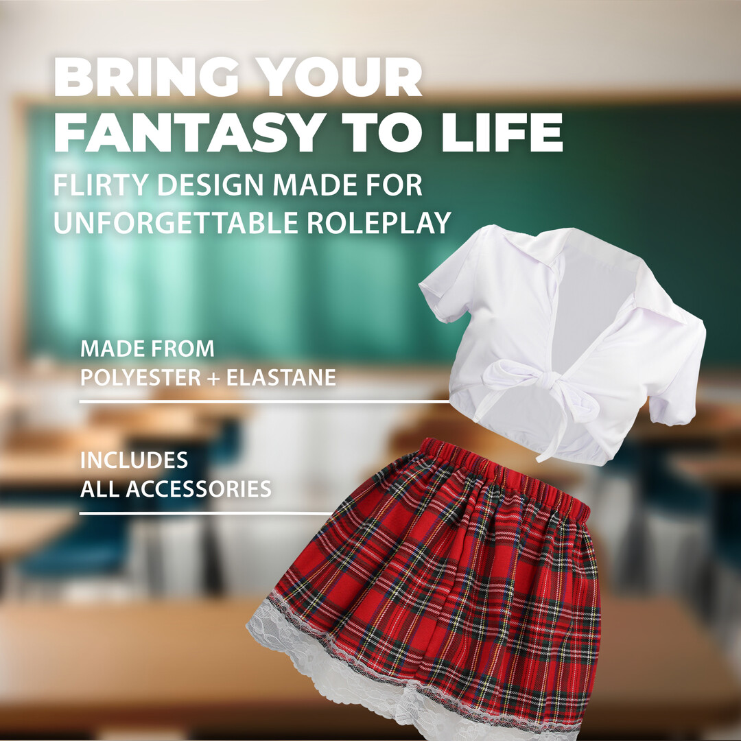 Schoolgirl Kostuum – S/M – Wit