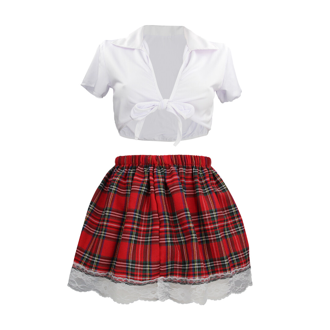 Schoolgirl Kostuum – S/M – Wit