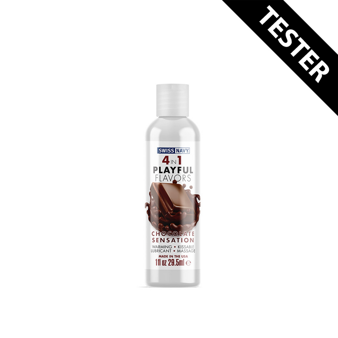 4 in 1 Lube met Chocolade Sensation Smaak – 1 fl oz / 30 ml – TESTER