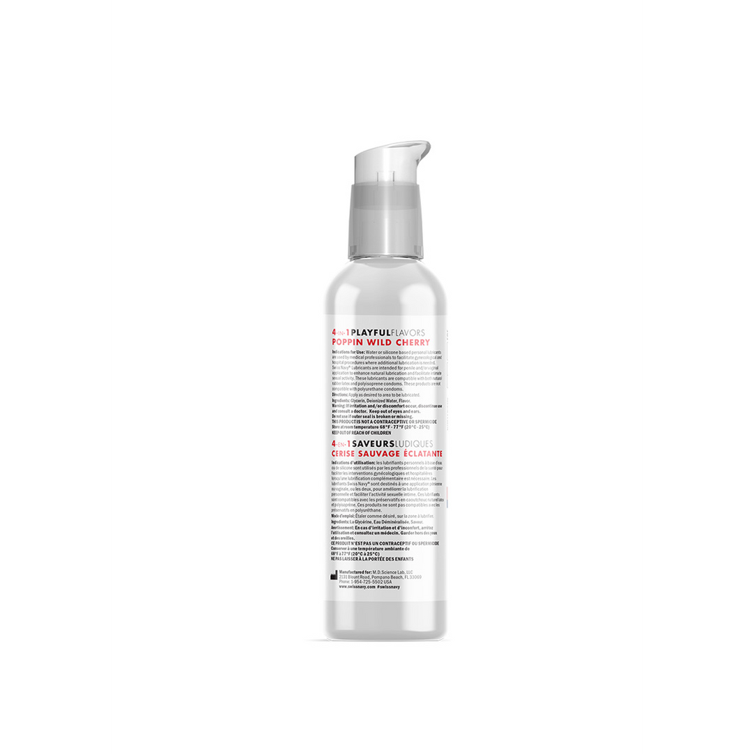 4 In 1 Glijmiddel met Poppin Wild Cherry Smaak – 4 fl oz / 118 ml