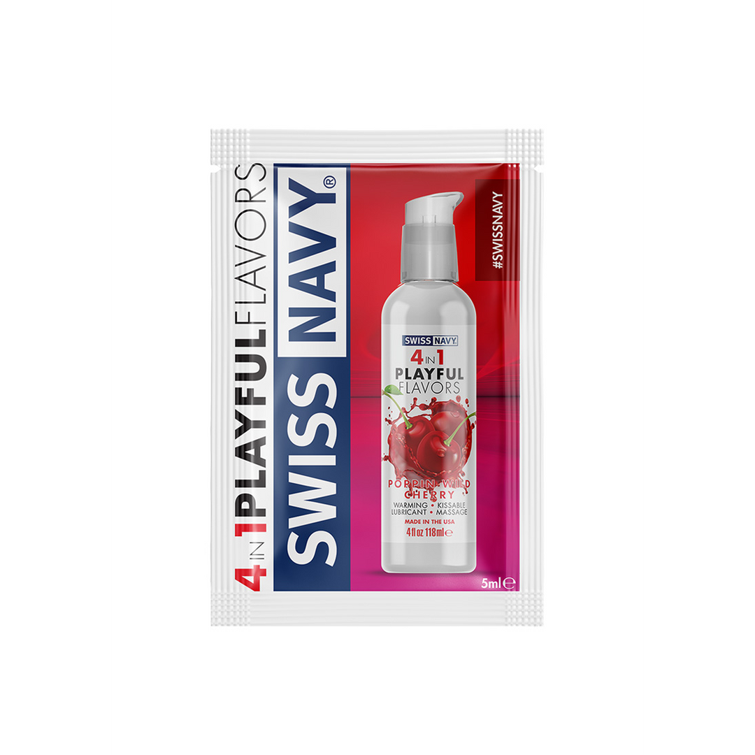 4 in 1 Lubricant met Poppin Wild Cherry Smaak – 0.18 fl oz / 5 ml