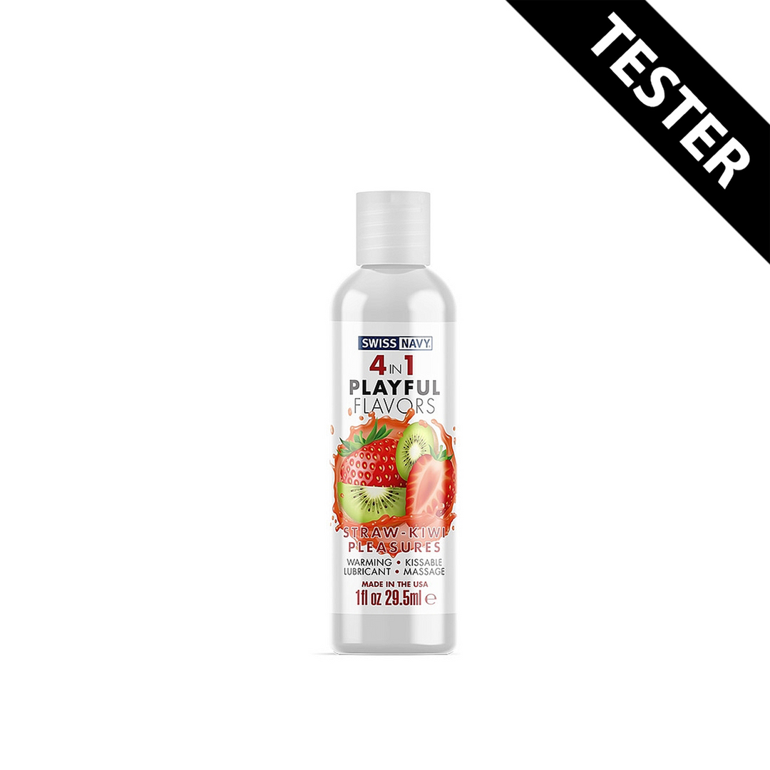 4 in 1 Glijmiddel met Rietje-Kiwi Pleasures Smaak – 1 fl oz / 30 ml – TESTER