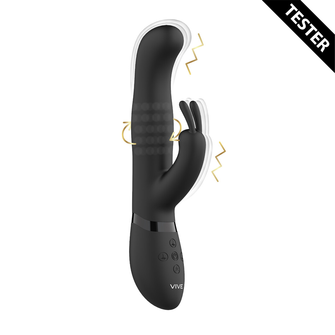 Izara – Draaibare Kralen Konijn Vibrator – Zwart – Tester Izara – Draaibare Kralen Konijn Vibrator – Zwart – Tester