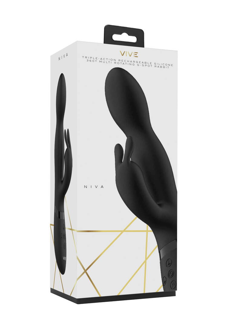 Niva – Draaibare Konijnen Vibrator – Zwart