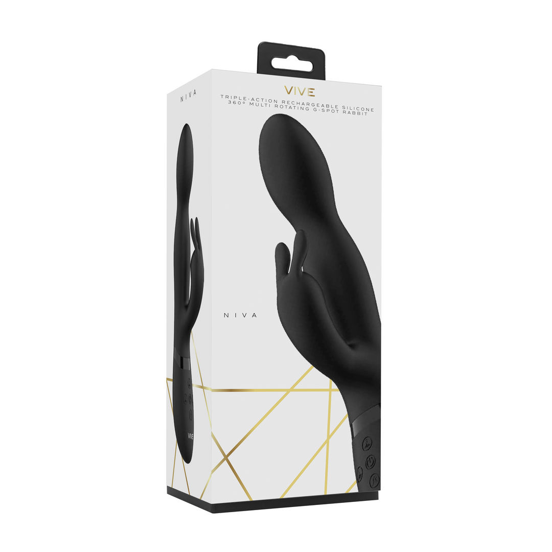 Niva – Draaibare Konijnen Vibrator – Zwart