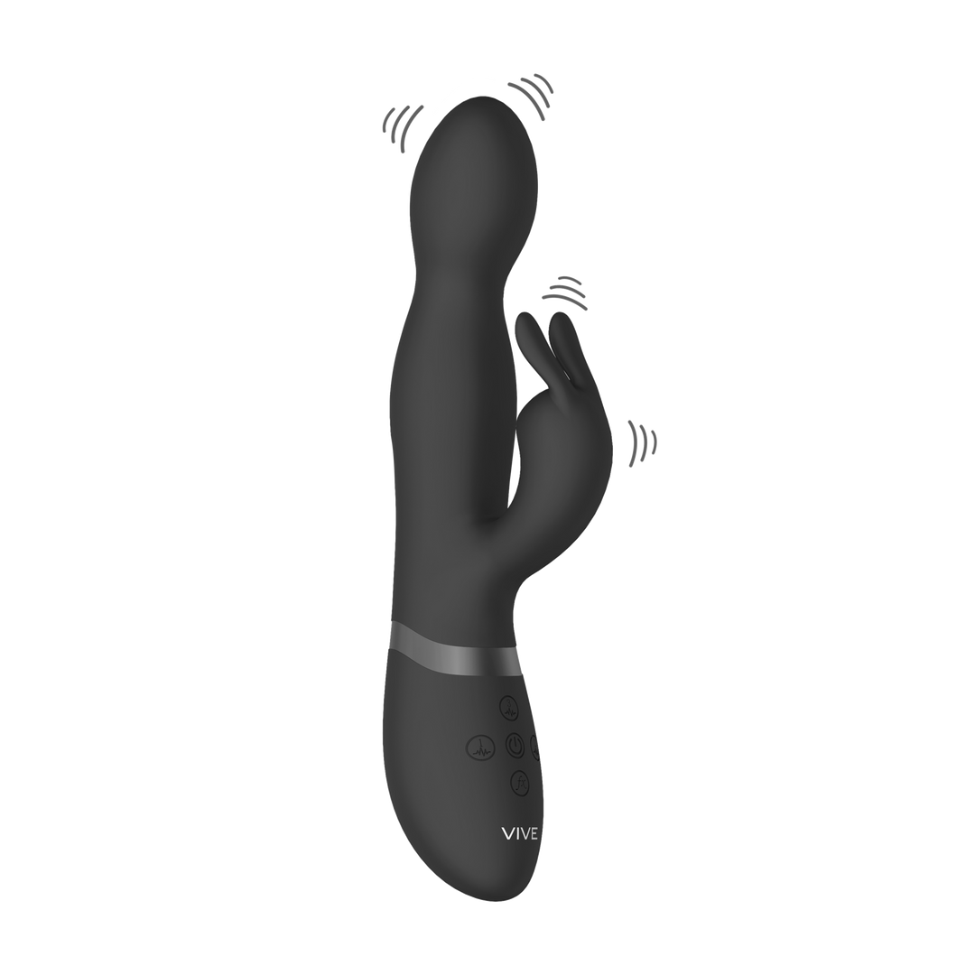 Niva – Draaibare Konijnen Vibrator – Zwart