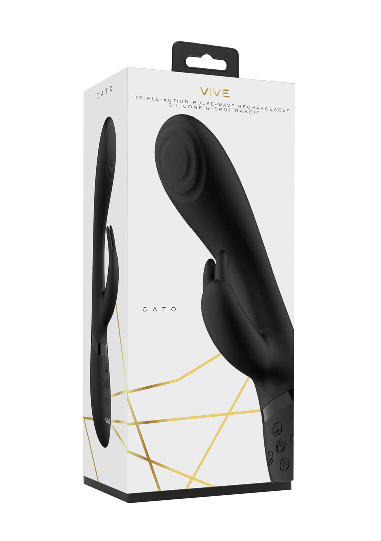 Cato - Pulsa G-punkta trušu vibrators - Melns