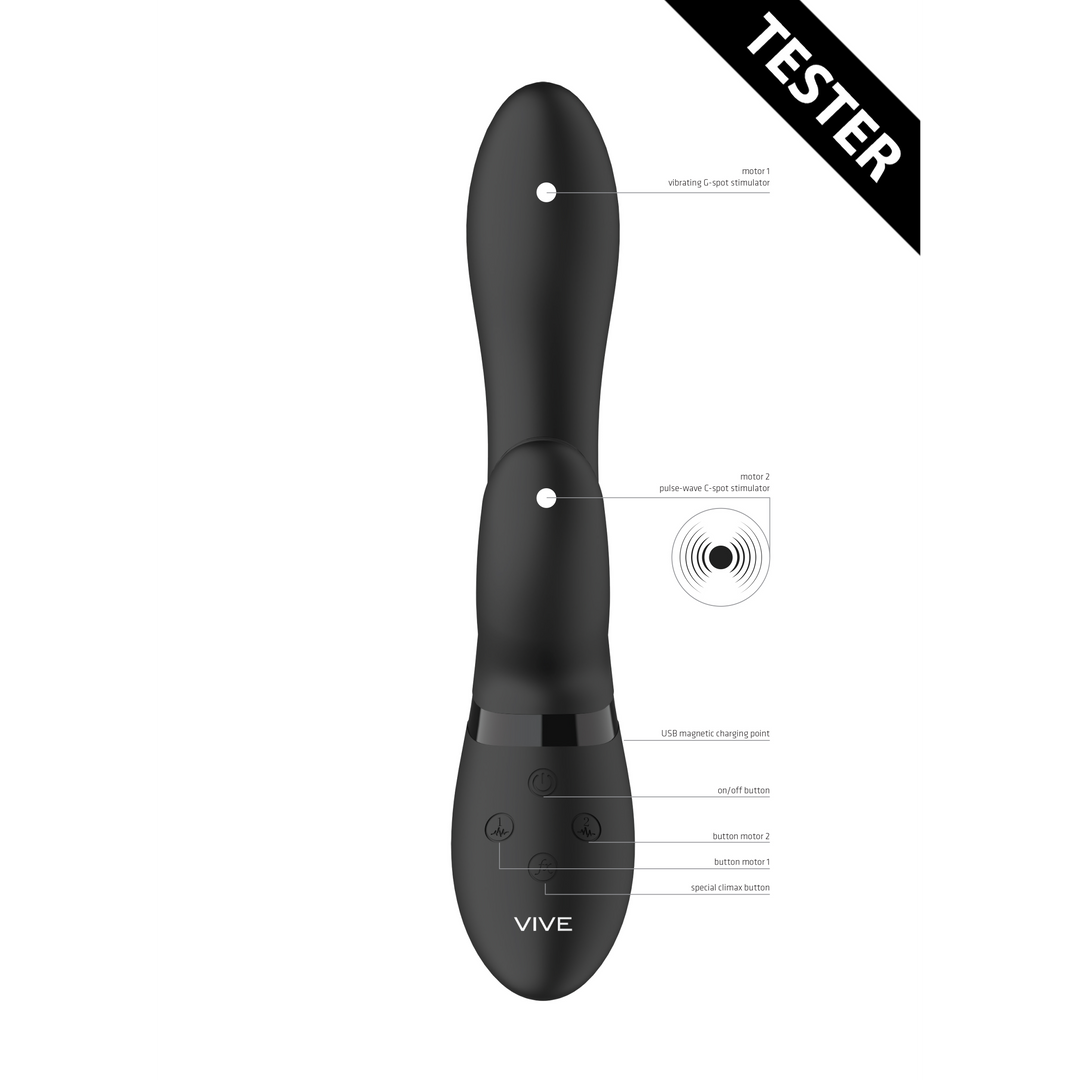 Kyra – Pulse Clitoral Rabbit – Zwart – Tester