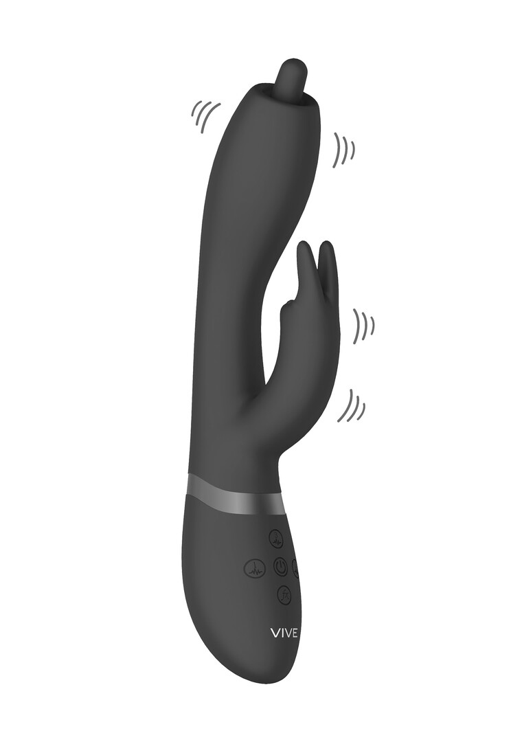Nilo – Precisie Ronddraaiende G-spot Konijn – Zwart
