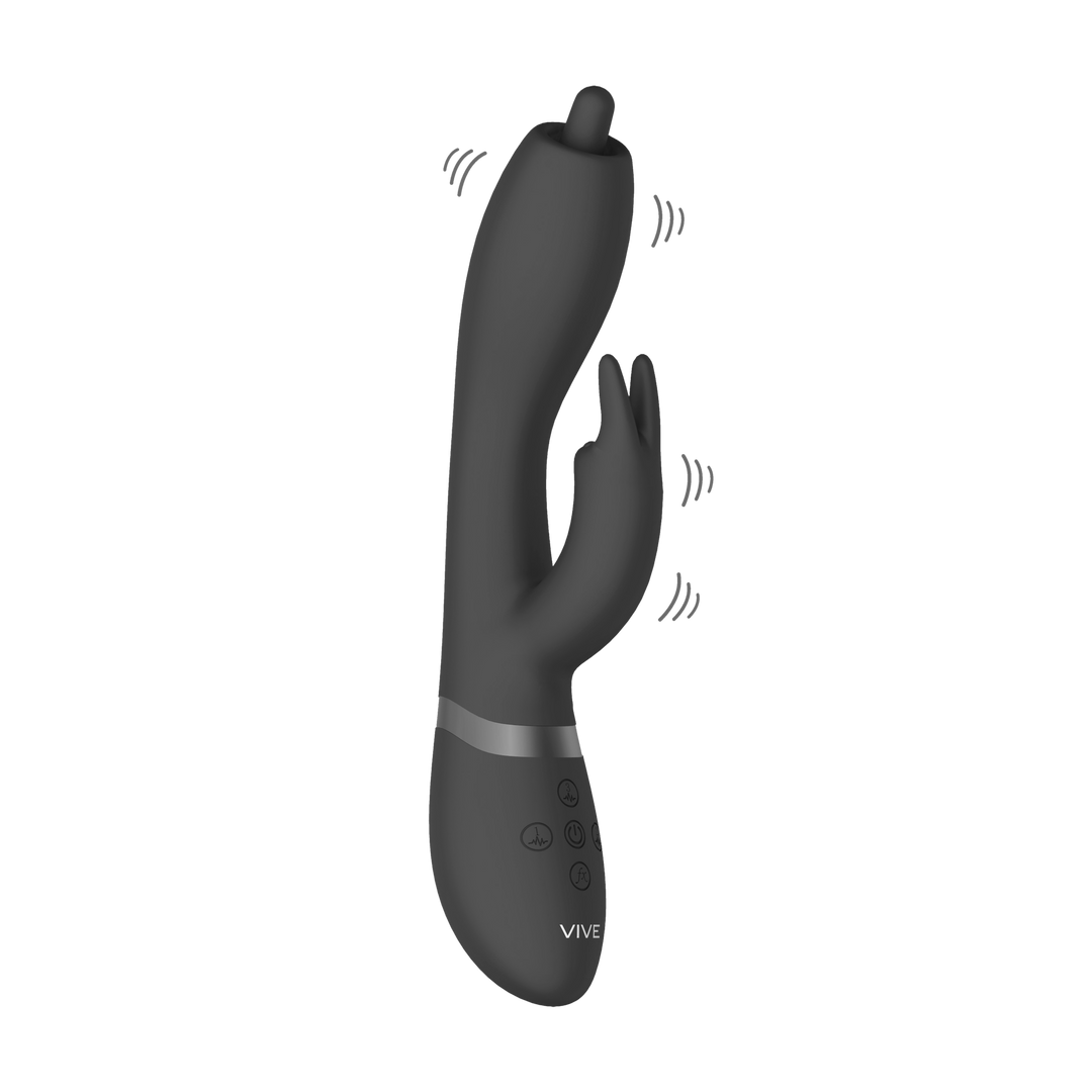 Nilo – Precisie Ronddraaiende G-spot Konijn – Zwart