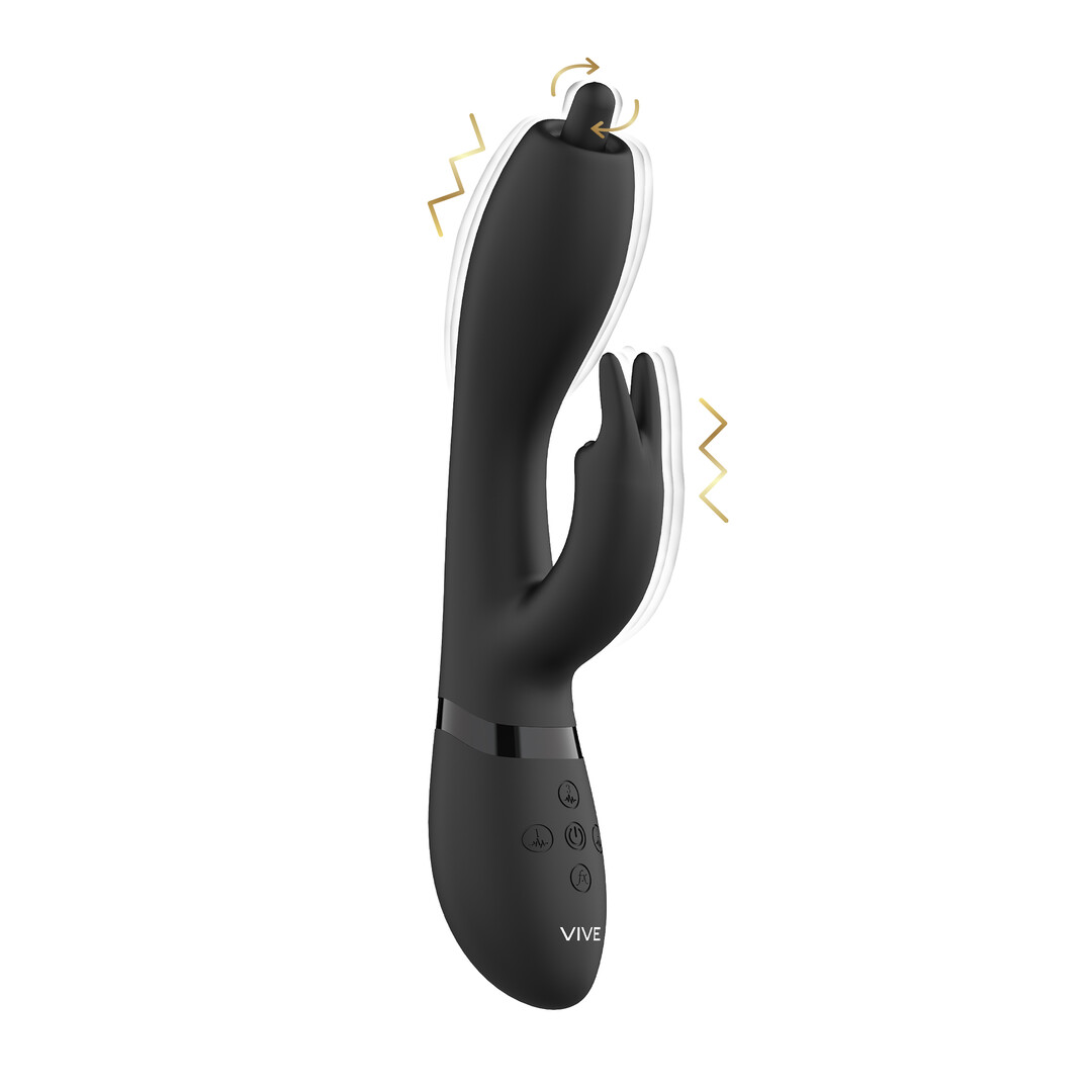 Nilo – Precisie Ronddraaiende G-spot Konijn – Zwart