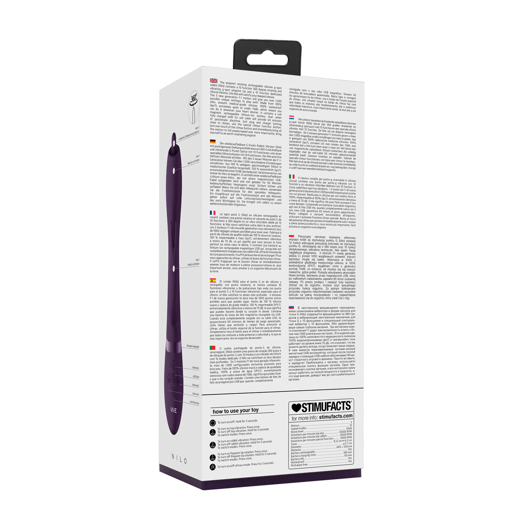 Nilo – Pinpoint Draaibare G-spot Rabbit – Paars