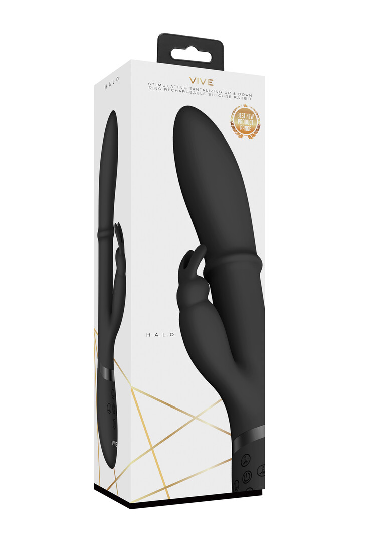 Halo – Ring Rabbit Vibrator – Zwart