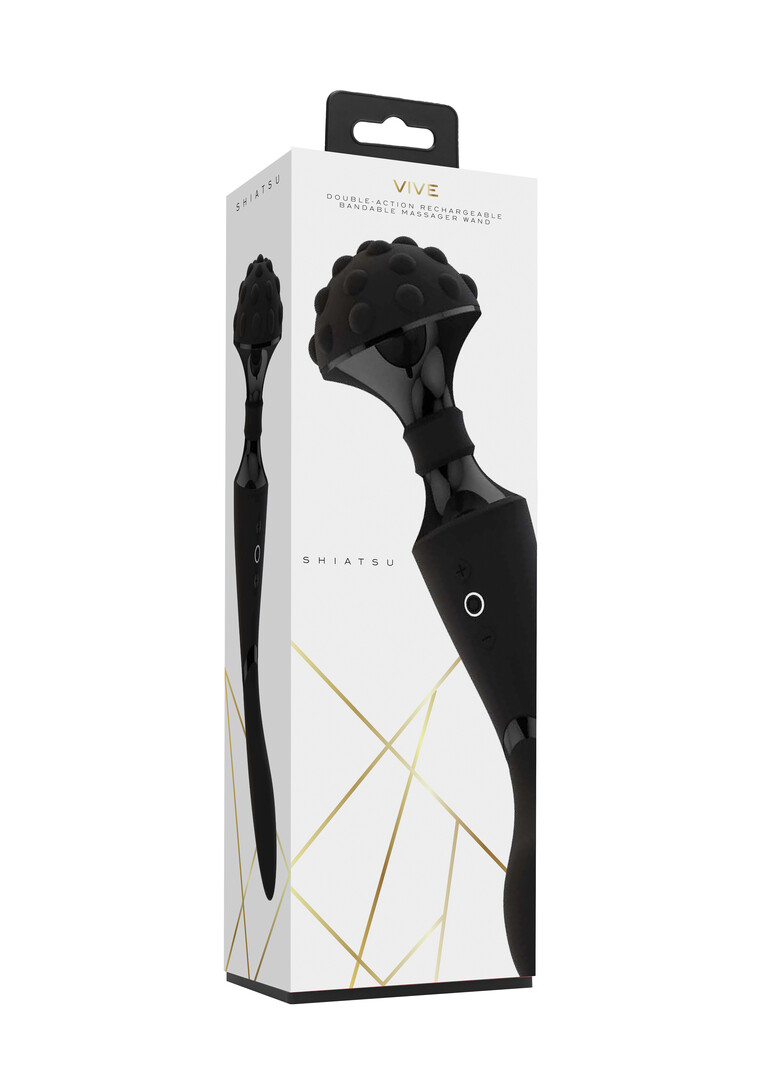 Shiatsu – Buigbare Massager Wand – Zwart