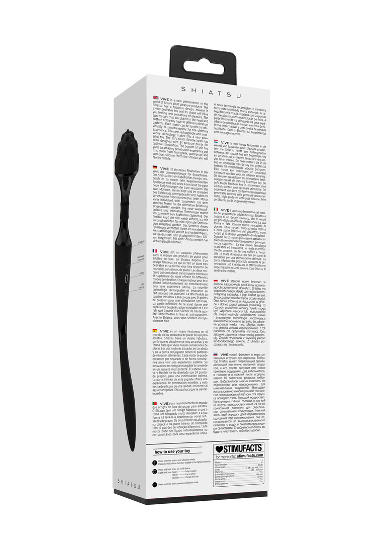 Shiatsu – Buigbare Massager Wand – Zwart