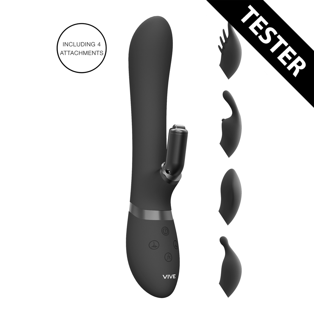 Chou – G-Spot Rabbit Clitoral Stimulator – Zwart – Tester
