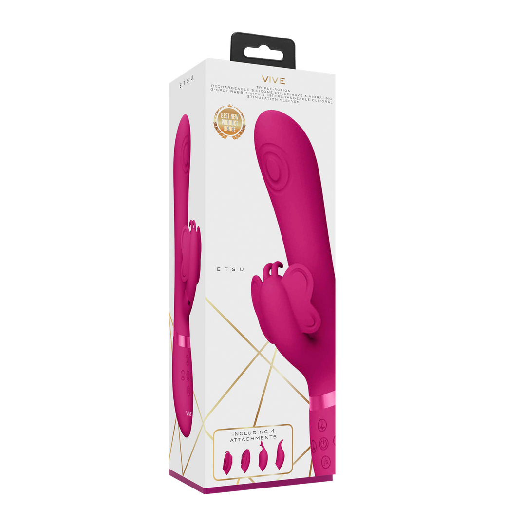 Etsu – Pulse Wave G-Spot Rabbit  Clitoral Stimulator – Roze