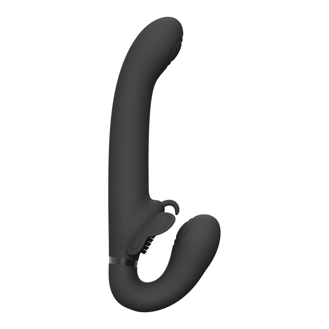 Satu – Pulse-Wave en Vibrerende Strapless Strapon – Zwart