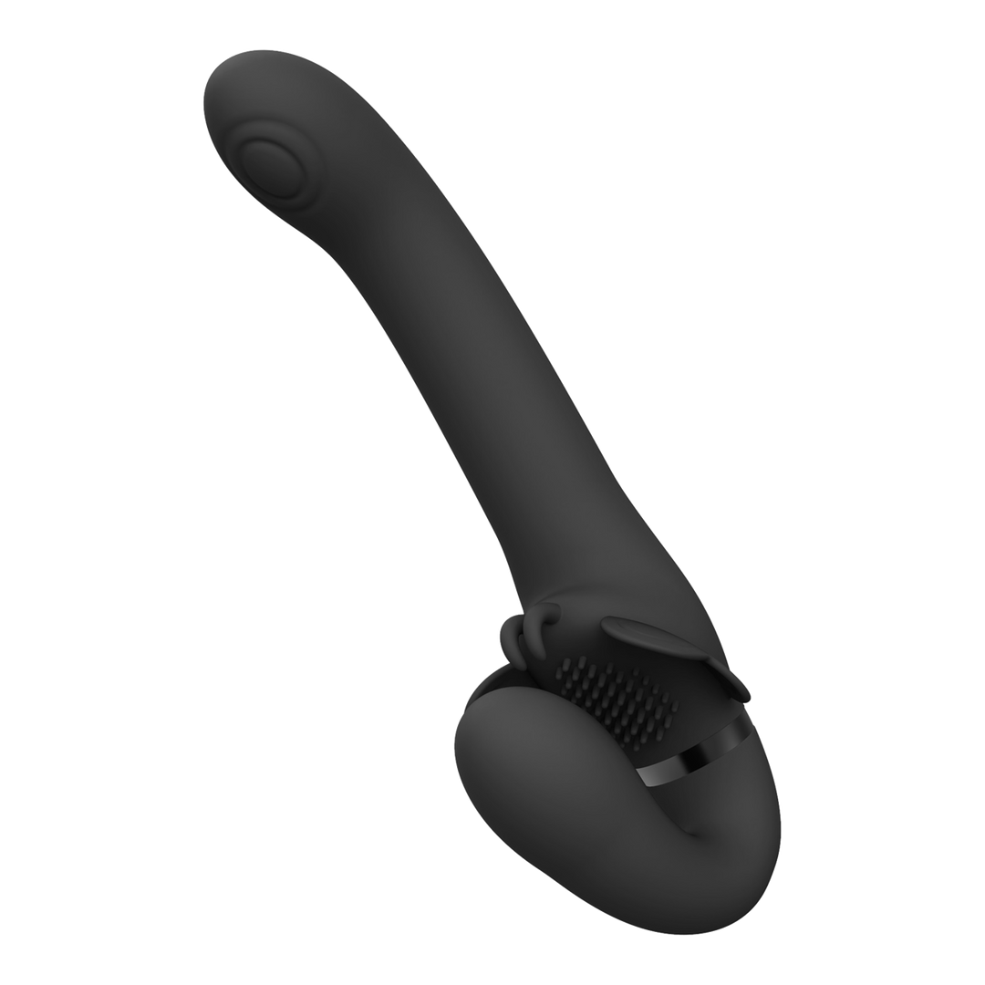 Satu – Pulse-Wave en Vibrerende Strapless Strapon – Zwart