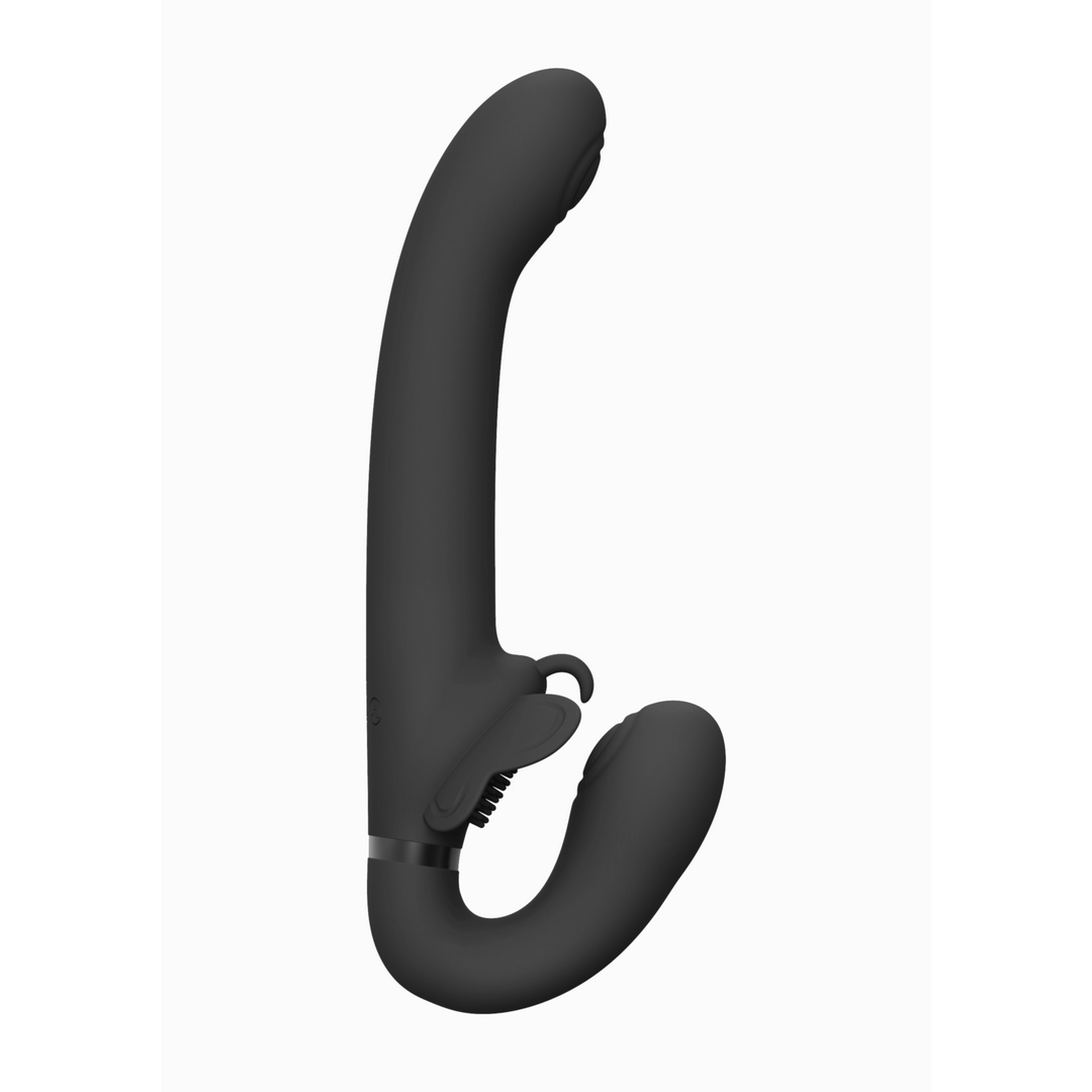 Satu – Pulse-Wave en Vibrerende Strapless Strapon – Zwart