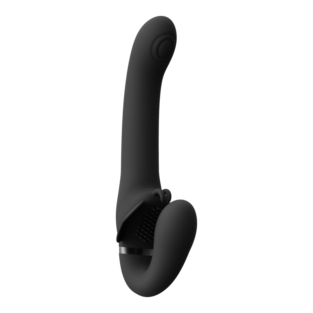 Satu – Pulse-Wave en Vibrerende Strapless Strapon – Zwart