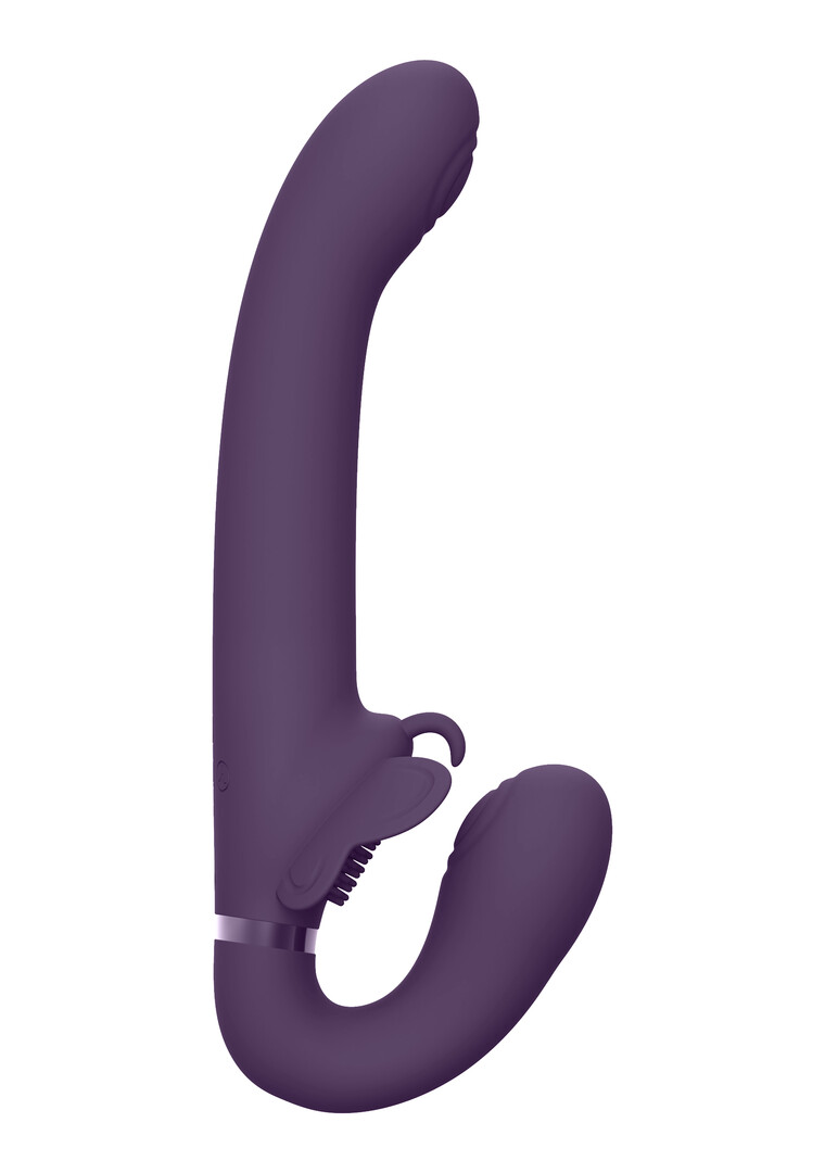 Satu – Pulse-Wave en Vibrerende Strapless Strapon – Paars