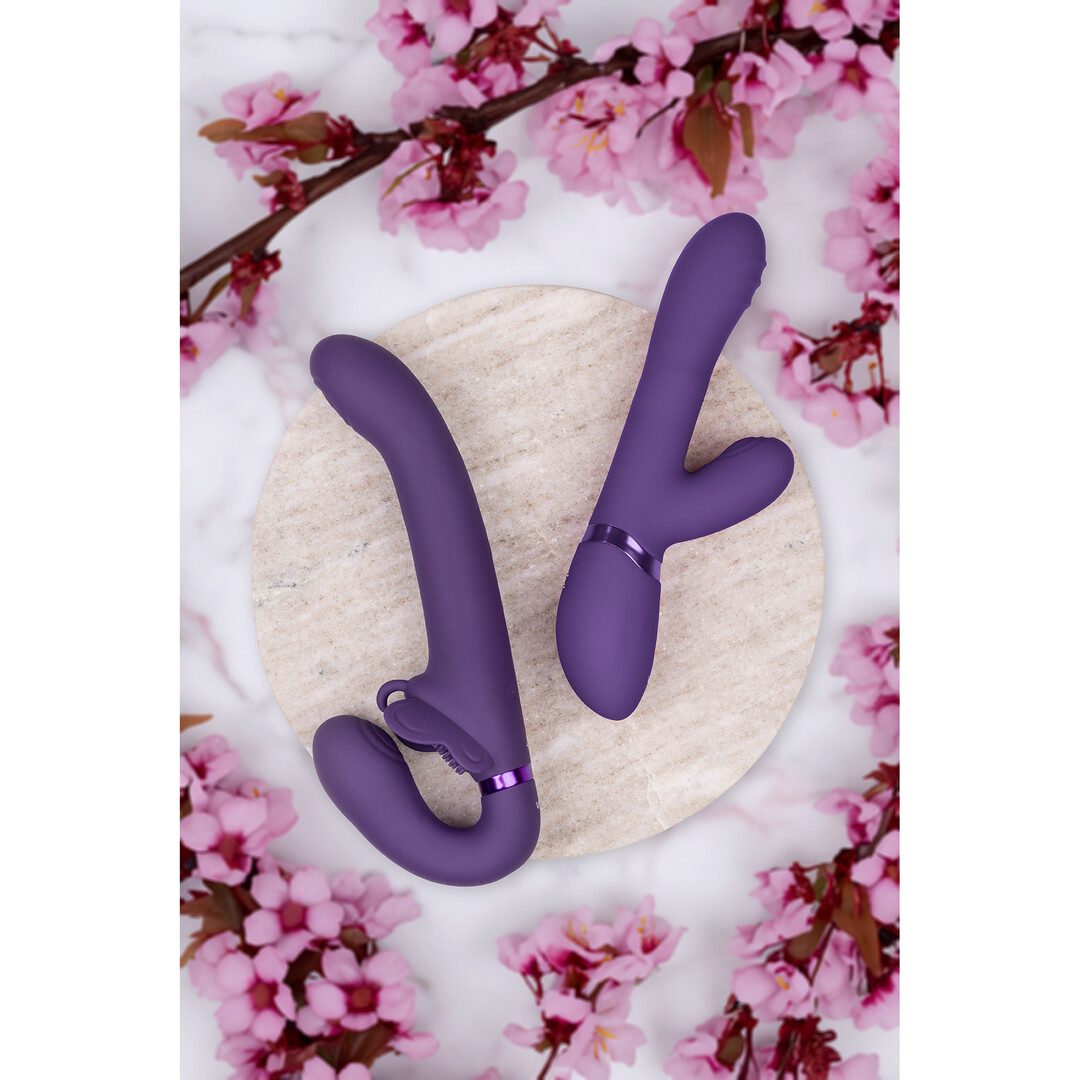 Satu – Pulse-Wave en Vibrerende Strapless Strapon – Paars