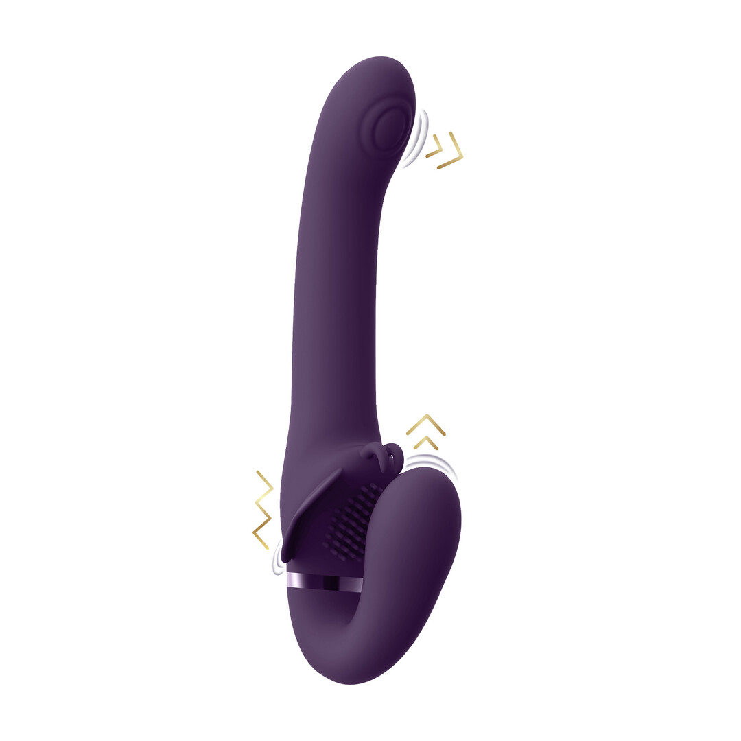 Satu – Pulse-Wave en Vibrerende Strapless Strapon – Paars