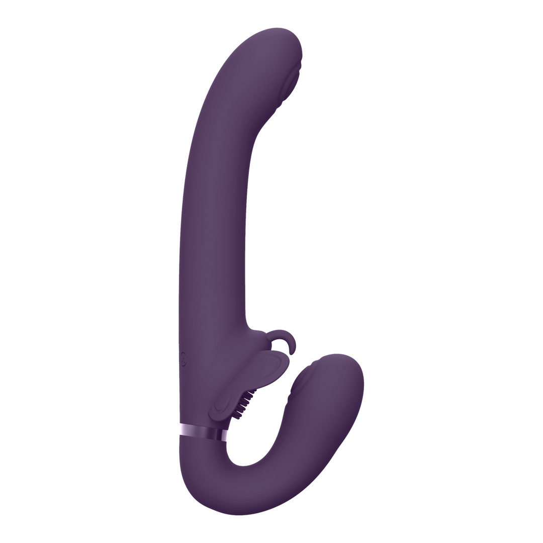 Satu – Pulse-Wave en Vibrerende Strapless Strapon – Paars
